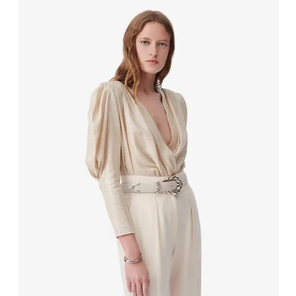 NWT Iro Ecru Gold Clarone Luxury Old‎ Money Blouse 32 MSRP $395